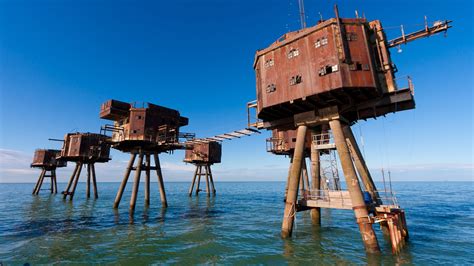 abandoned metal war house in ocean|abandoned fortresses of england.